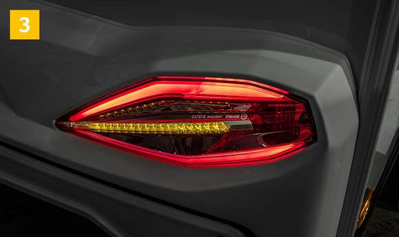 Wohnwagen mit der KNAUS CATEYE evolution Rückleuchte